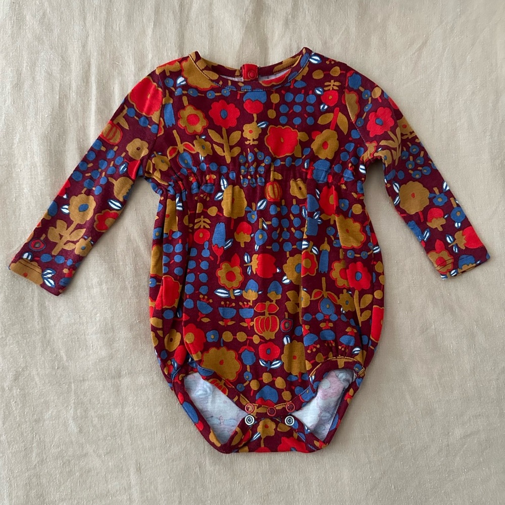 Misha And Puff Floral Long Sleeve One Piece - Red, Blue, Yellow